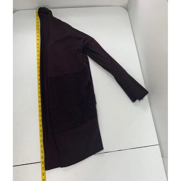 Lululemon Merino Wool Sit In Lotus Wrap ll Sweater Size 12 Heathered Plum - Picture 11 of 12